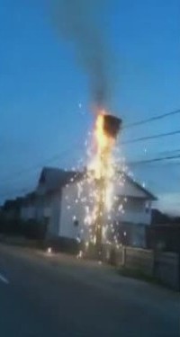 Cuib de berze, distrus de un incendiu