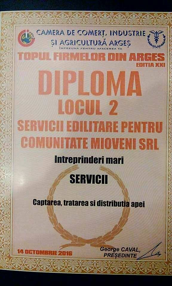S.C S.Ed.C Mioveni, premiată la Topul Firmelor din Argeș