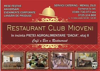 Restaurant Club Mioveni vă stă la dispoziție pentru organizarea evenimentelor deosebite din viata dumneavoastră