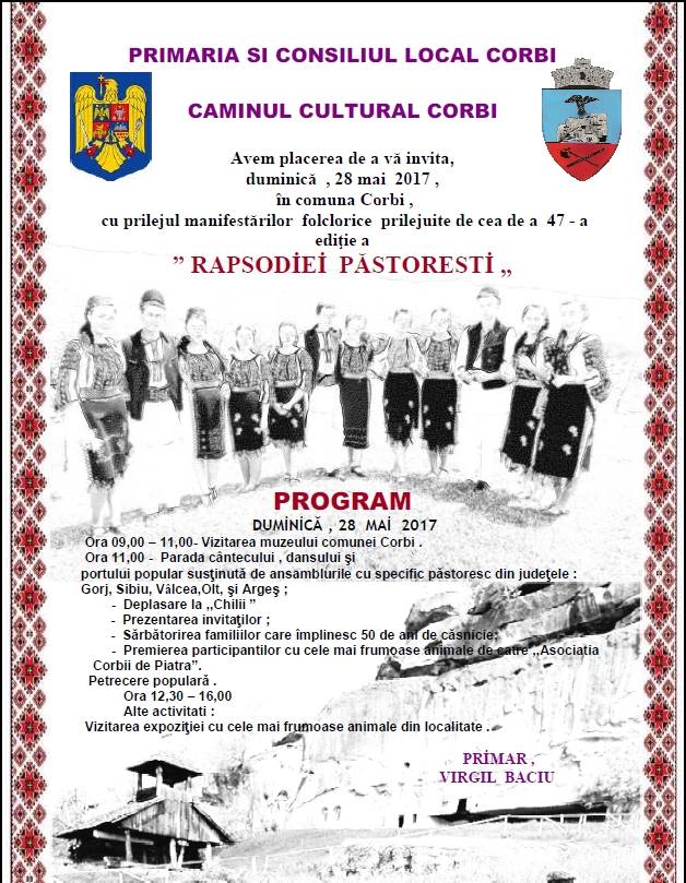 “Rapsodia Păstorească” – ediţia 47, la Corbi