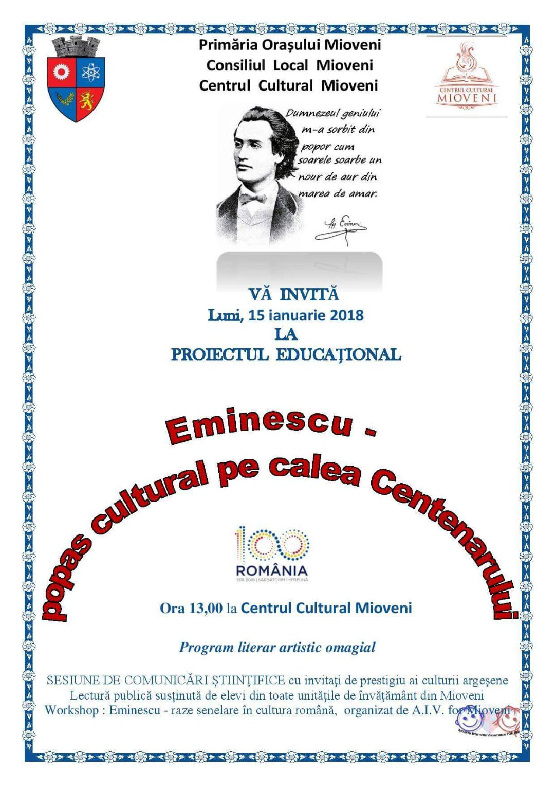 Eminescu-popas cultural în calea Centenarului