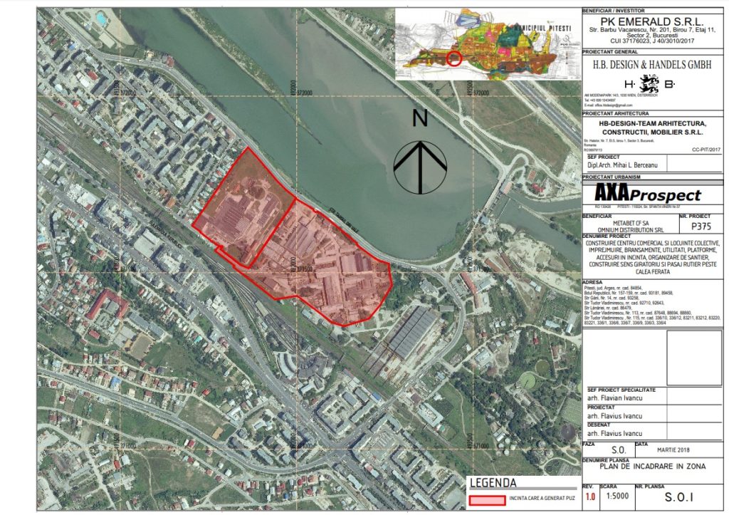 Planul noului mall din Pitești, lansat în dezbatere publică de un SRL din București