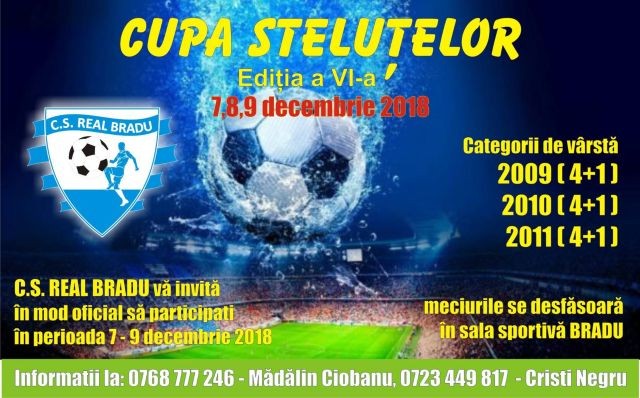 Clubul Sportiv Real Bradu organizează Cupa Steluțelor 2018