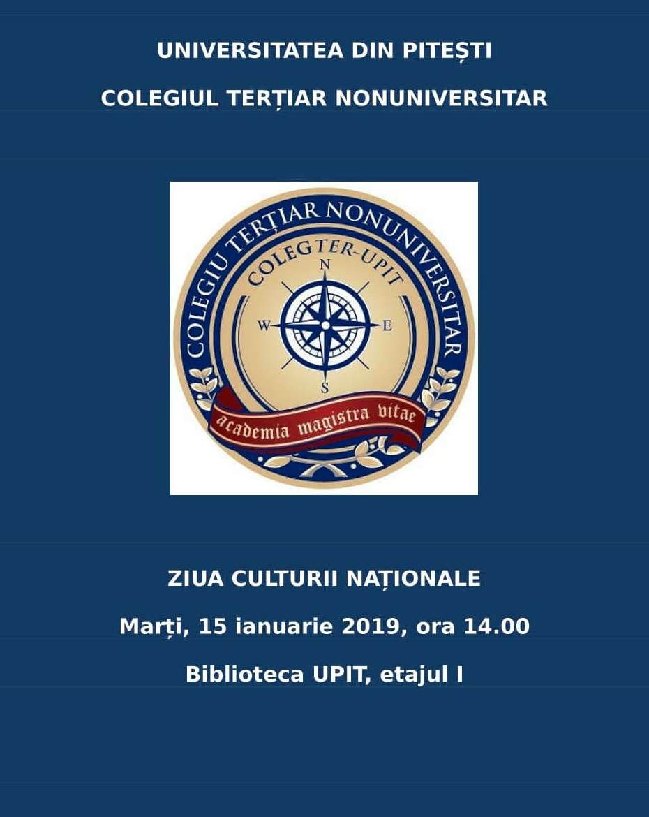 Ziua Culturii Naționale la Colegiul Terțiar Nonuniversitar din cadrul UPIT