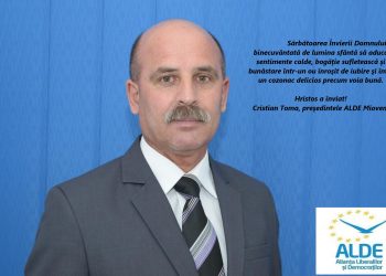 Cristian Toma, președinte ALDE Mioveni– Felicitare de Învierea Domnului