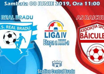 Brădenii joacă, sâmbătă,  la ora 11.00, cu AS Baiculeşti