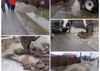Inundații la Bradu! S-a intervenit toată noaptea şi intervenţiile continua
