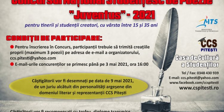 Concurs Național de Poezie ”Juventus” 2021 și Concursul de Dans 2021 – online