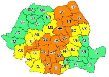 Cod portocaliu de ploi în Argeș