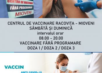 In weekend, campanie de vaccinare fără programare la Mioveni