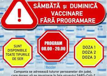 VACCINARE FĂRĂ PROGRAMARE ȘI DOZA 3!