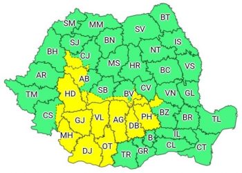 O nouă atenționare Cod Galben pentru Argeș!