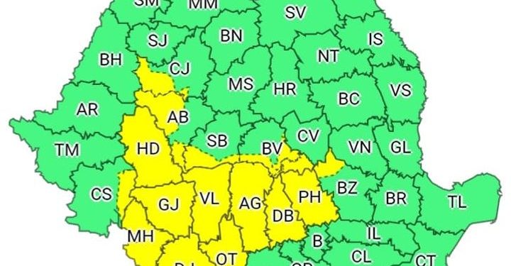 O nouă atenționare Cod Galben pentru Argeș!