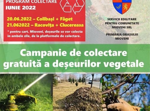 Mioveni: Campanie de colectare gratuită a deșeurilor vegetale