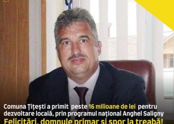 Reușită a edilului Gheorghe Savu: Comuna Țițești a primit prin programul național Anghel Saligny peste 16.000.000 de lei pentru mai multe proiecte