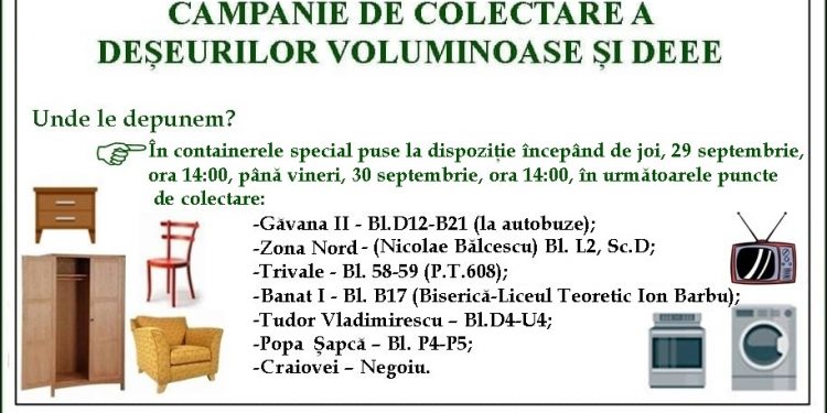 Reamintire: a treia campanie de colectare a deșeurilor voluminoase și DEEE, în Pitești!