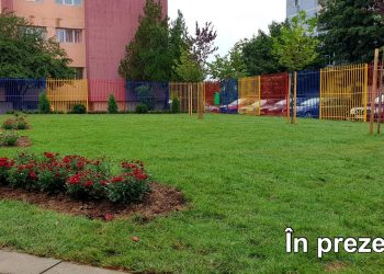 Spațiul verde de la Școala „Tudor Arghezi” a fost reamenajat