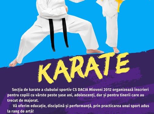 Înscrieri pentru copii la Secția de karate a Clubului Sportiv DACIA Mioveni 2012