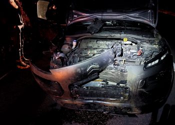 Și-a făcut mașina zob după ce a lovit un mistreț