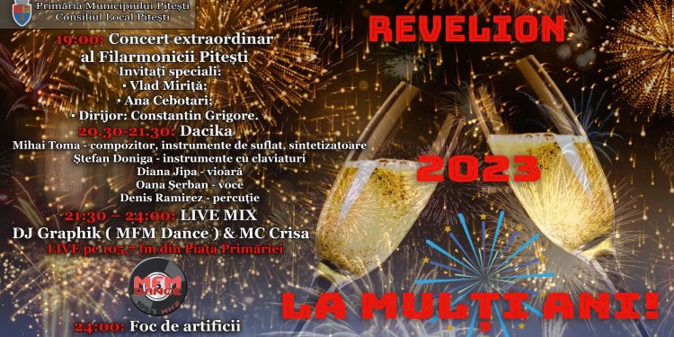 Revelion 2023, la Pitești – eveniment de înaltă ținută, în premieră, dedicat tuturor vârstelor!