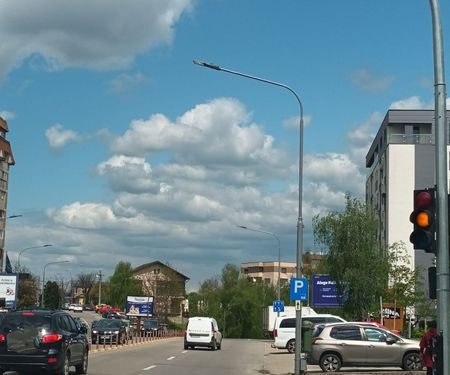 Semafor cu buton nou, pe Calea Craiovei, în Pitești