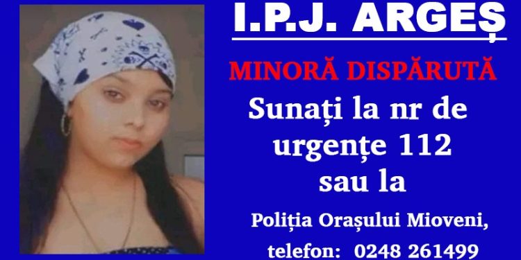O fată dintr-un centru pentru minori din Mioveni, dată dispărută