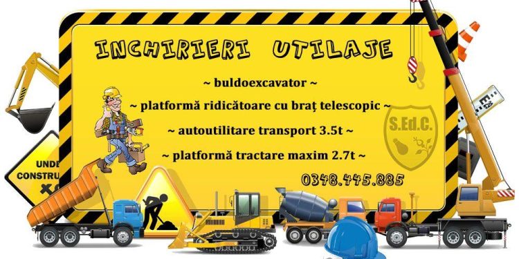 Servicii Edilitare pentru Comunitate Mioveni oferă spre închiriere autovehicule și utilaje pentru efectuare a diferite lucrări în domeniul construcțiilor civile, industriale si edilitare