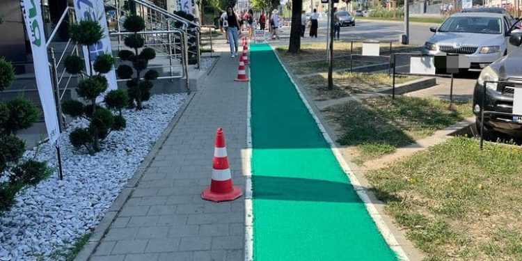 Noi marcaje pentru pistele de biciclete din Pitești