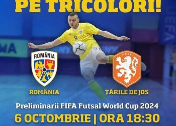 Naționala de fotbal în sală a României va juca, la Pitești Arena, partida cu Țările de jos, din Elite Round-ul calificărilor pentru Cupa Mondială!