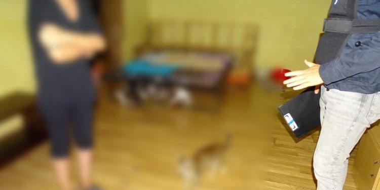 Percheziție efectuată de polițiști pentru ridicarea unor animale aflate în pericol