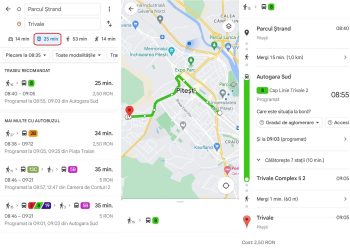 Transportul public din Pitești, de astăzi, oficial, pe Google Maps!
