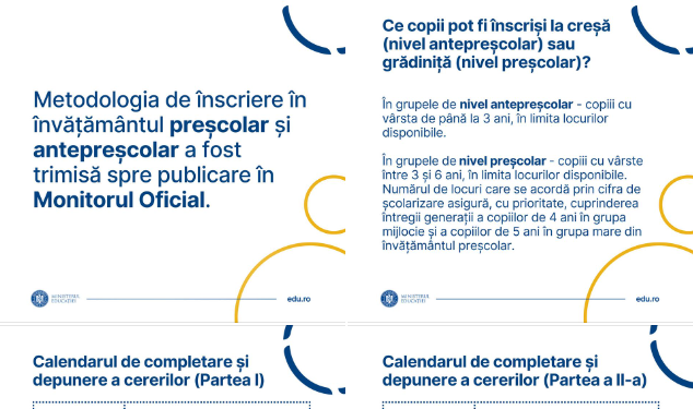 Calendarul înscrierilor la creșă și grădiniță 2024