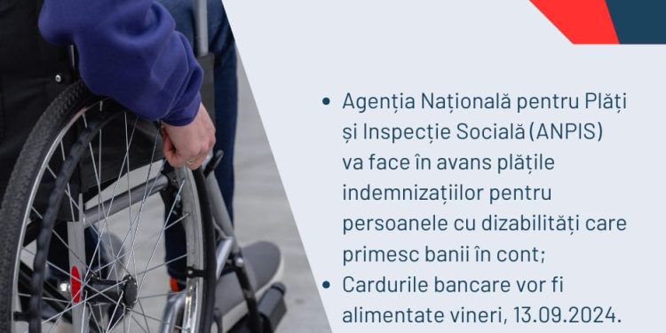 Plăți în avans în conturile persoanelor cu dizabilități