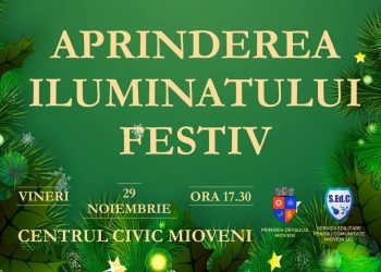 Se aprinde iluminatul festiv de sărbători la Mioveni