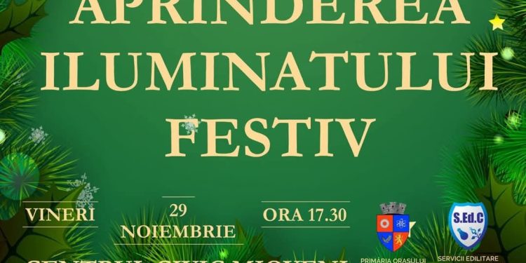 Se aprinde iluminatul festiv de sărbători la Mioveni