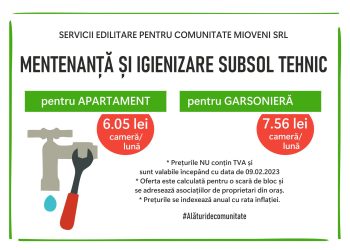 Mioveni: Operațiuni de curățenie și igienizare a subsolurilor