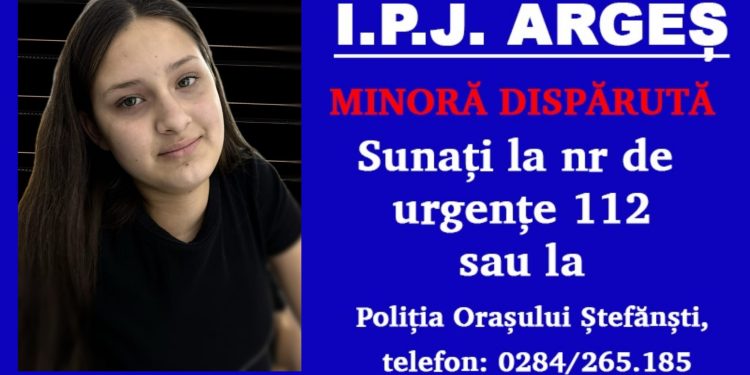 Minoră dată dispărută la Ștefănești