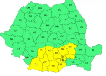 Meteorologii ANM au emis Cod Galben de vreme rea