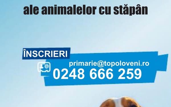 Sterilizări GRATUITE ale animalelor cu stăpân din ORAȘUL TOPOLOVENI