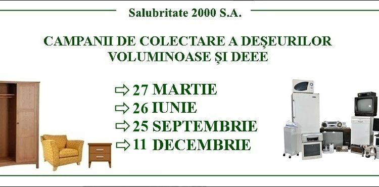 Calendarul campaniilor de colectare a deșeurilor voluminoase și DEEE, în Pitești, pentru anul 2026!
