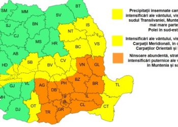 Cod galben și portocaliu de ninsori și viscol