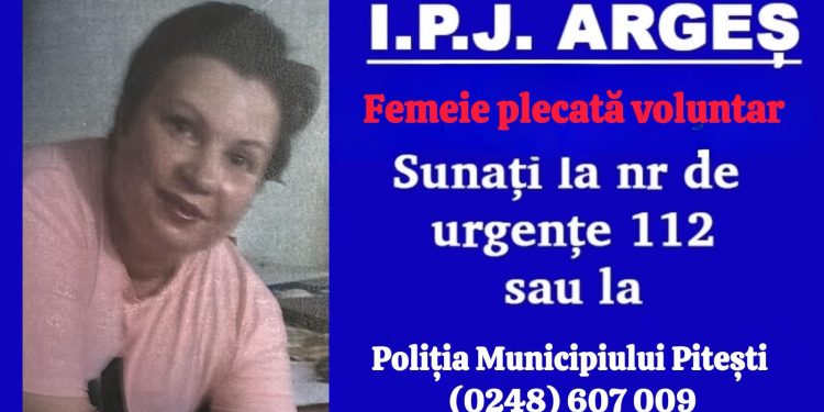 Femeie plecată voluntar din Pitești