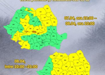 Cod Galben și Portocaliu de vreme rea la munte