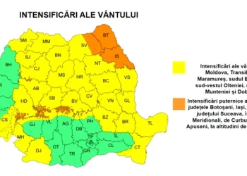 Cod portocaliu și galben de vreme rea în Argeș
