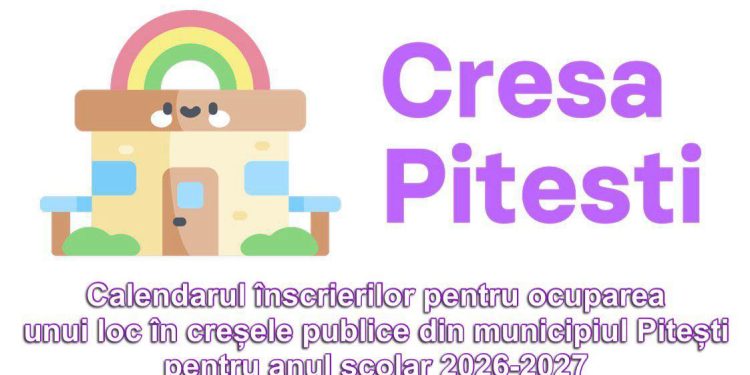 Calendarul înscrierilor pentru ocuparea unui loc în creșele publice din municipiul Pitești, pentru anul școlar 2026-2027