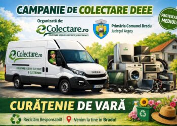 Primăria Bradu reia campania de colectare a deșeurilor electrice. Dan Stroe: „Împreună păstrăm comuna curată”
