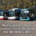 Modificare temporară a traseului liniilor de autobuz M4, M9, M9B și M15