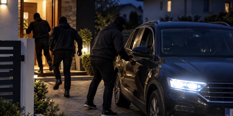 Tâlhărie în Bascov! Trei persoane mascate au intrat în casa unui bărbat și i-au furat mașina