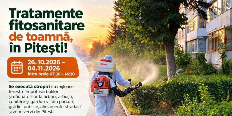 Tratamente fitosanitare de toamnă, în Pitești!